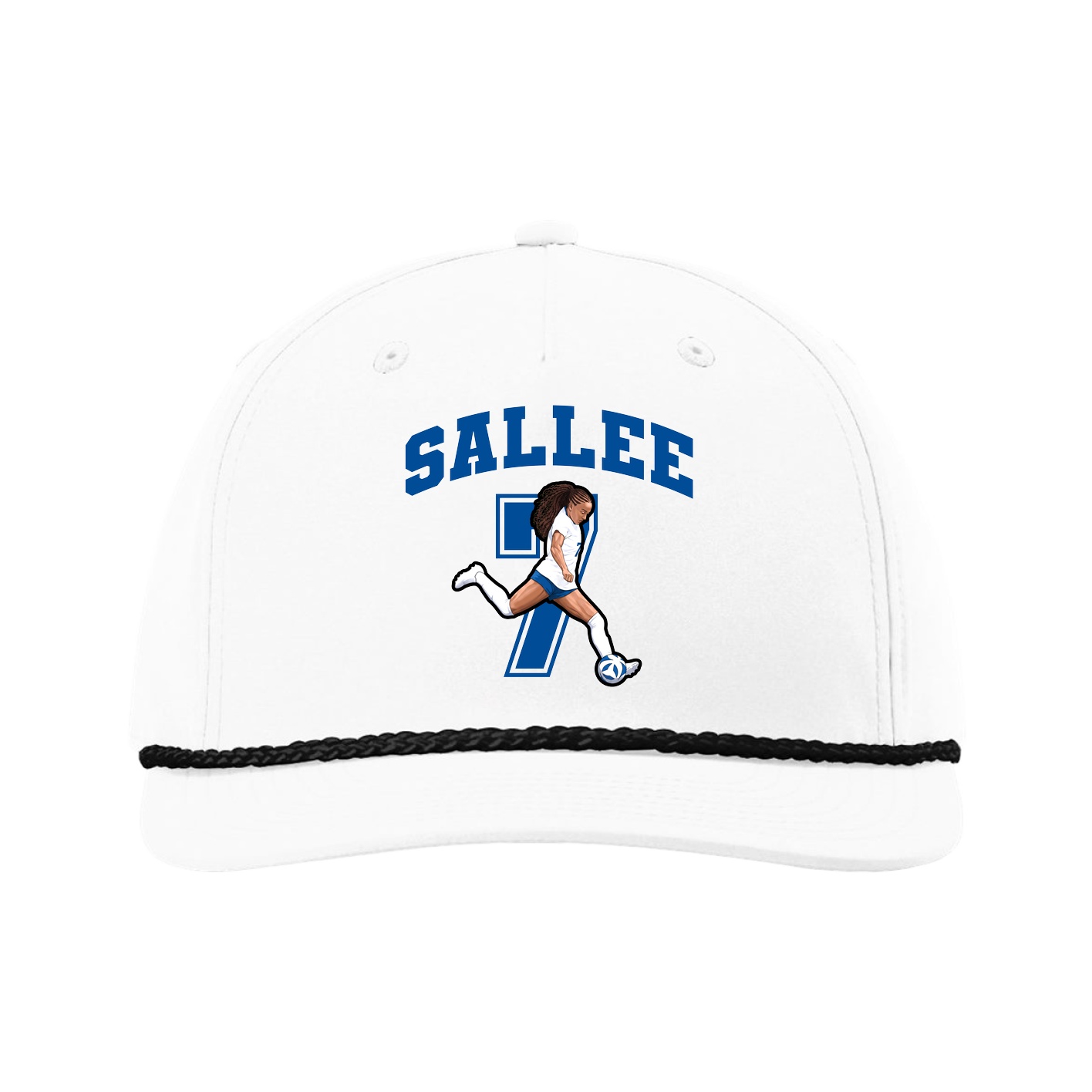 Five-Panel Classic Rope Cap — Number in White