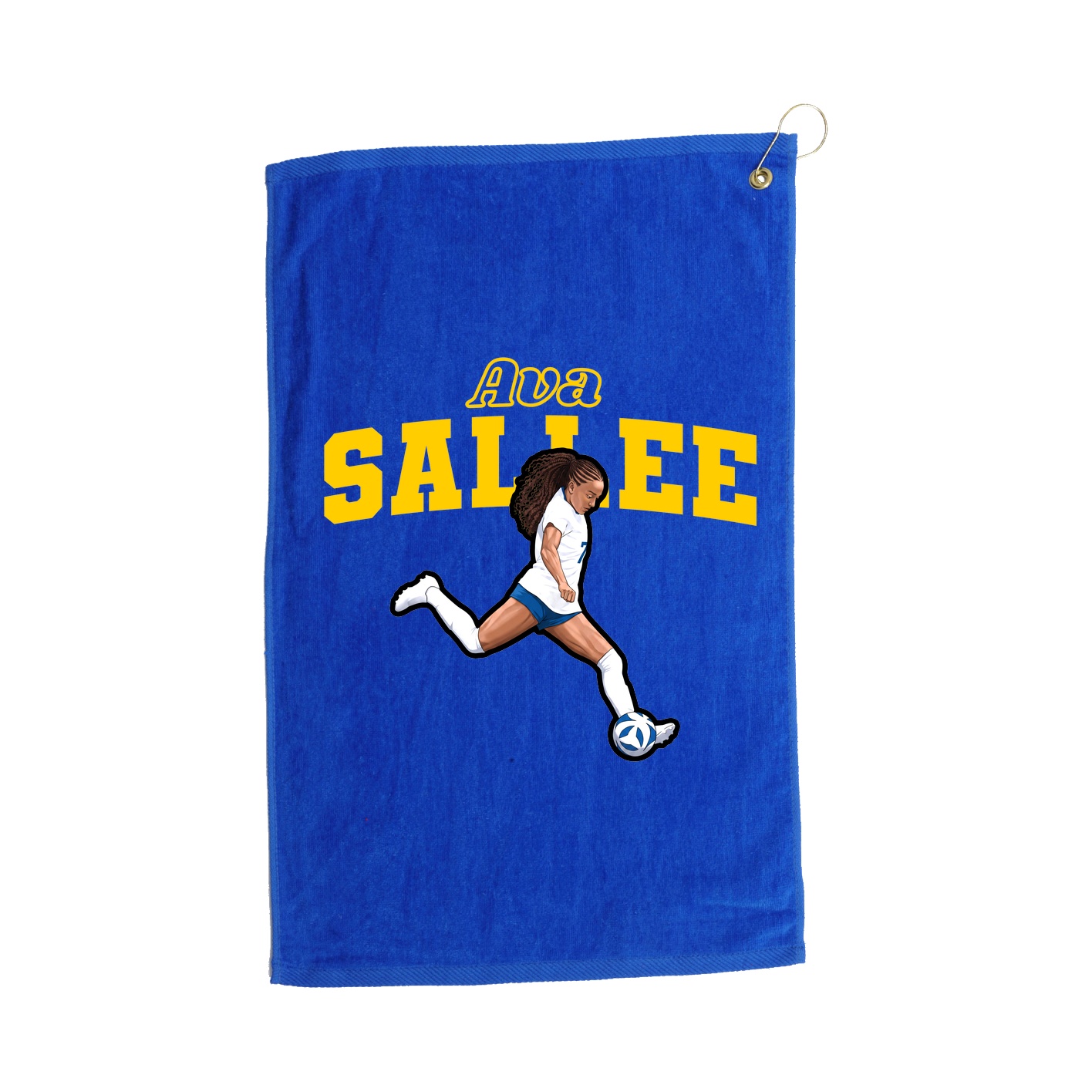 Golf Towel — Name Arch in Royal