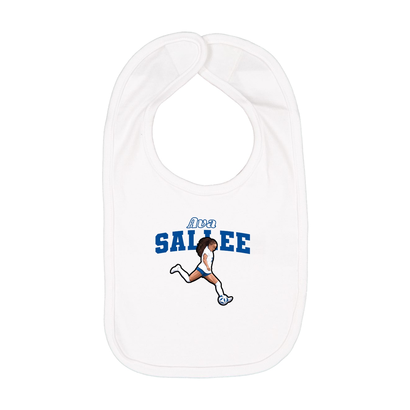 Infant Bib — Name Arch in White