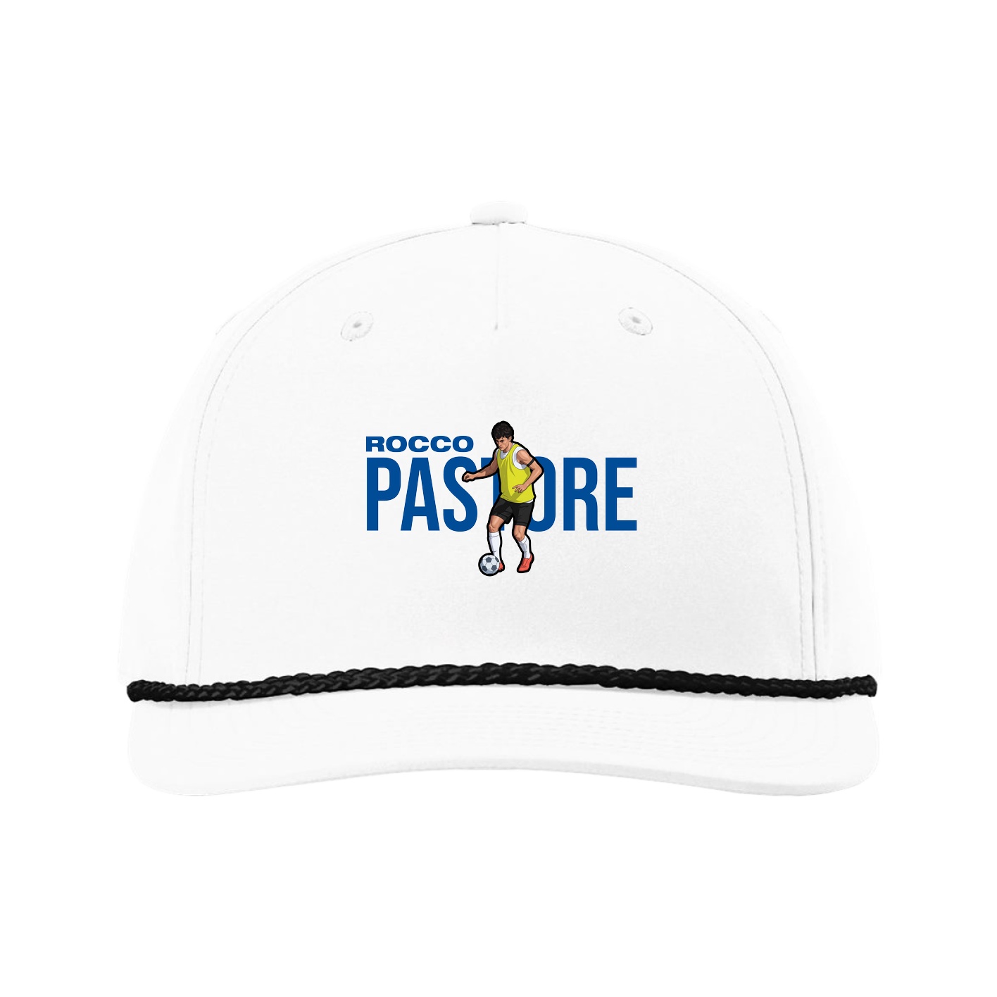 Five-Panel Classic Rope Cap — Player Name in White