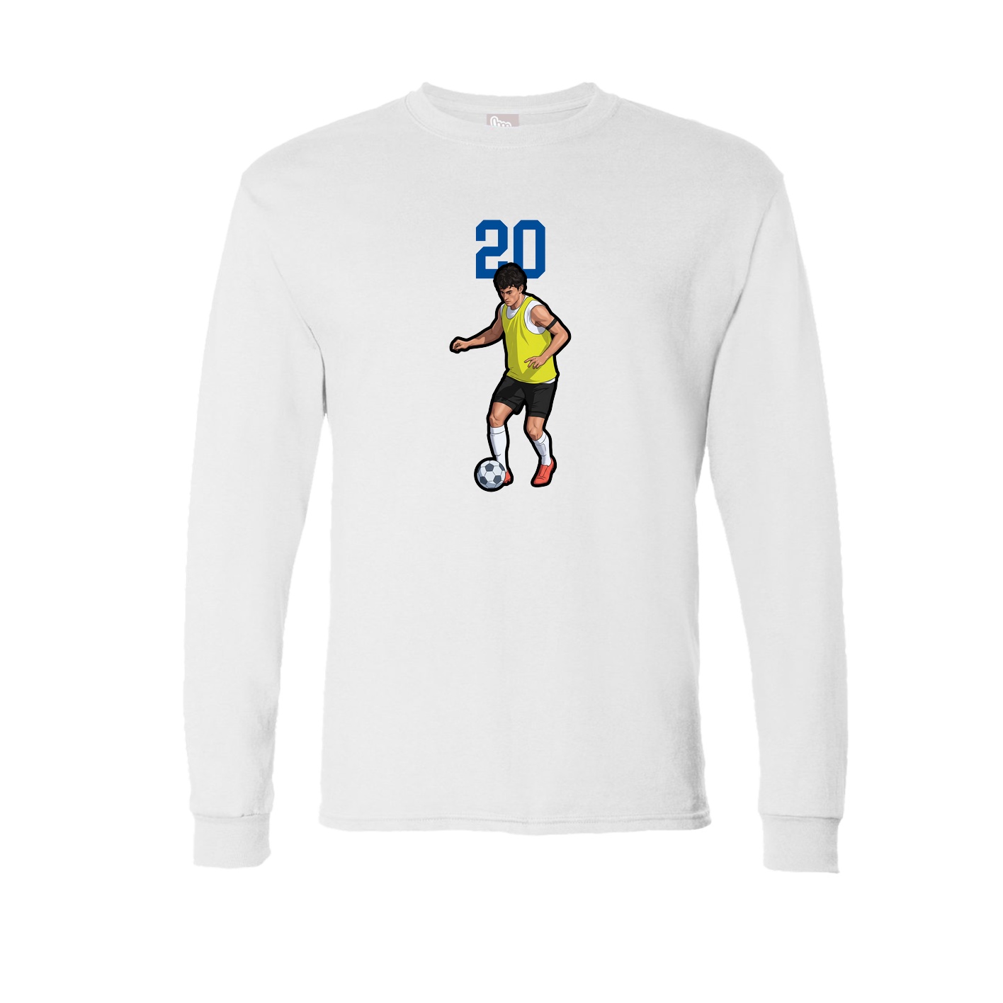 Long Sleeve Tee — Number Top in White