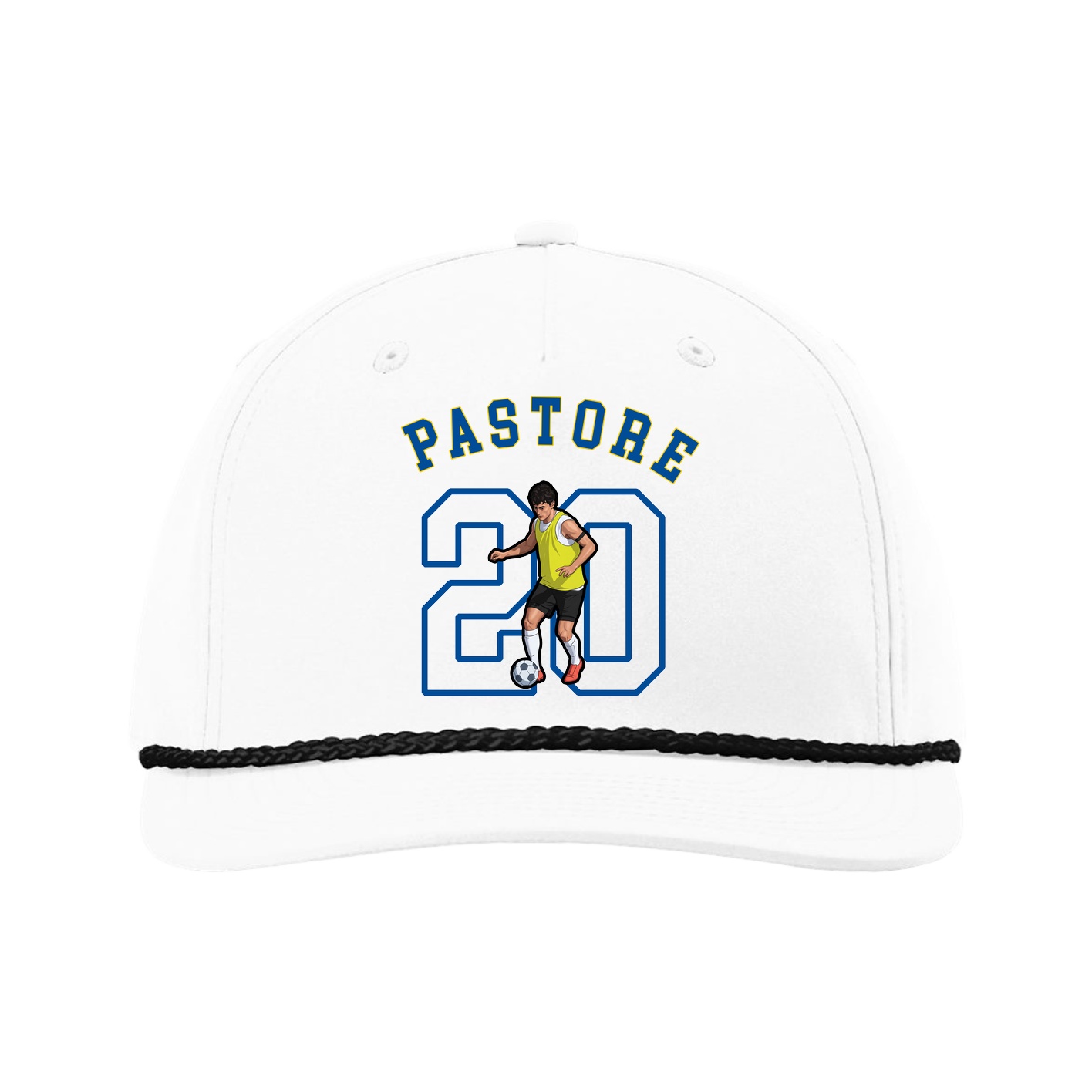 Five-Panel Classic Rope Cap — Shirsey Arch in White