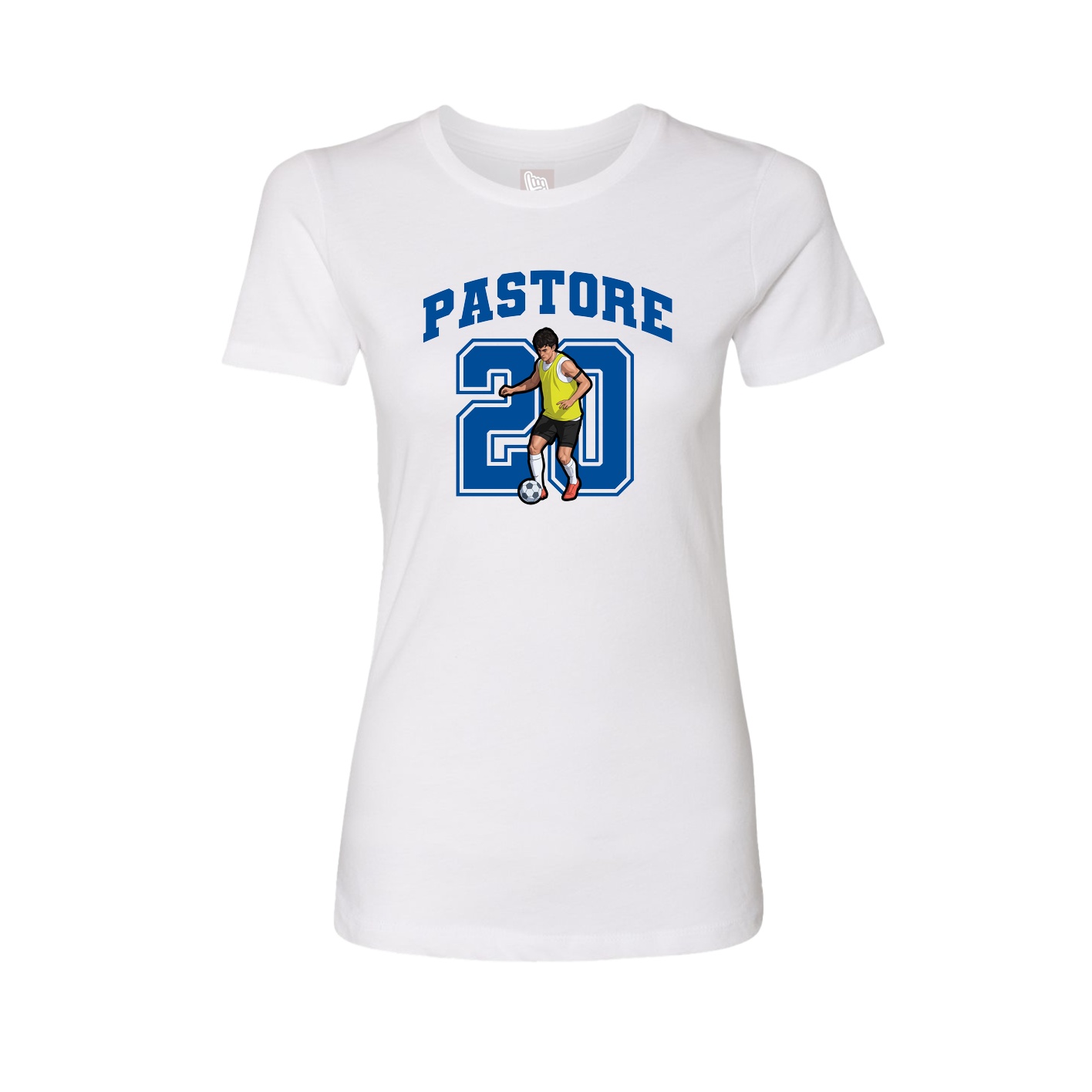 Fitted Women's Tee — Number in White