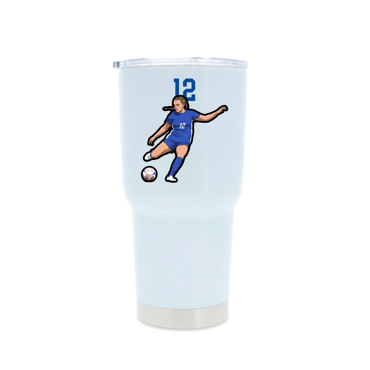 30oz Stainless Steel Tumbler — Number Top in White