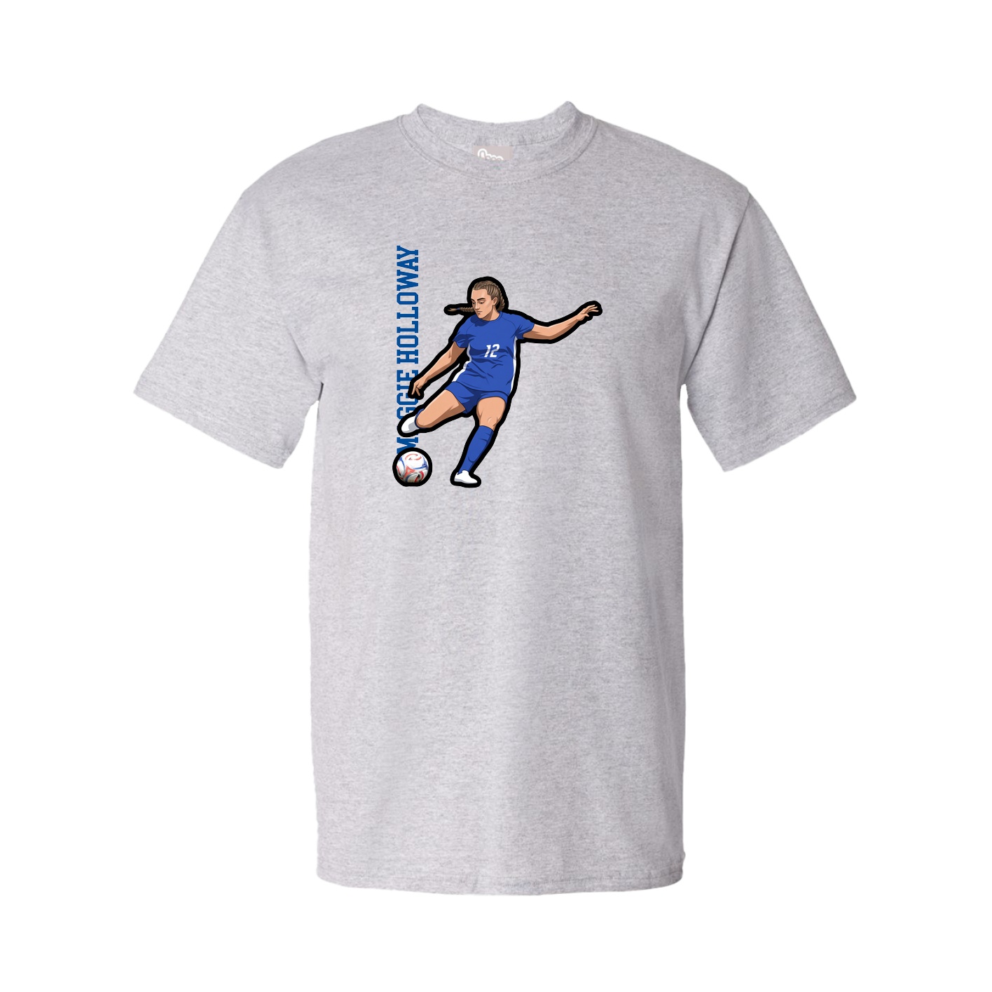 Tee — Name Vertical in Grey
