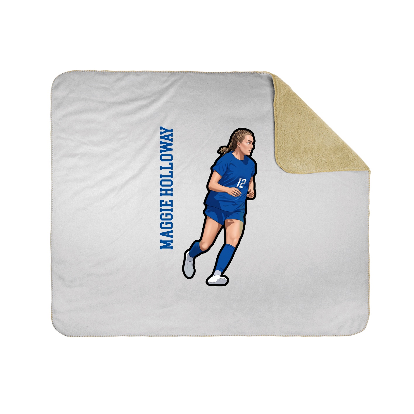 Throw Blanket — Name Vertical in White