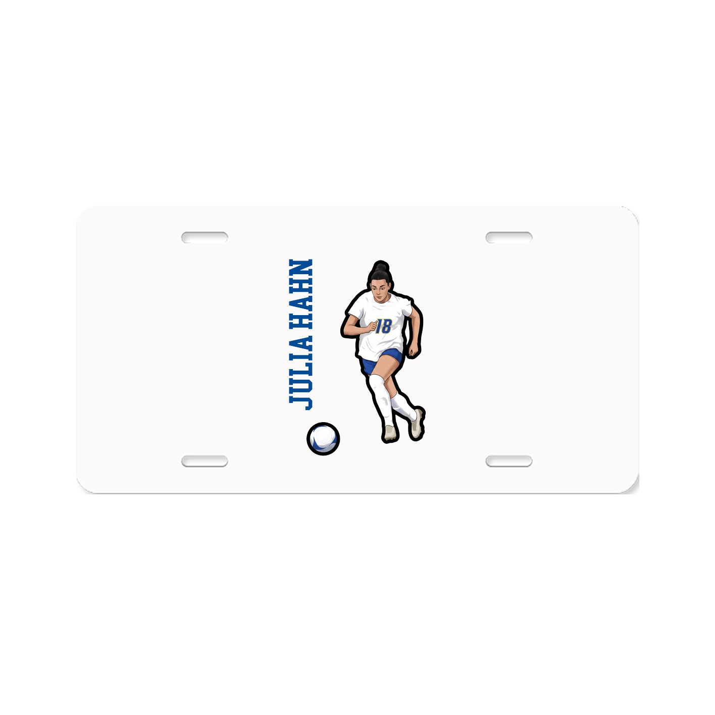 License Plate — Name Vertical in Classic