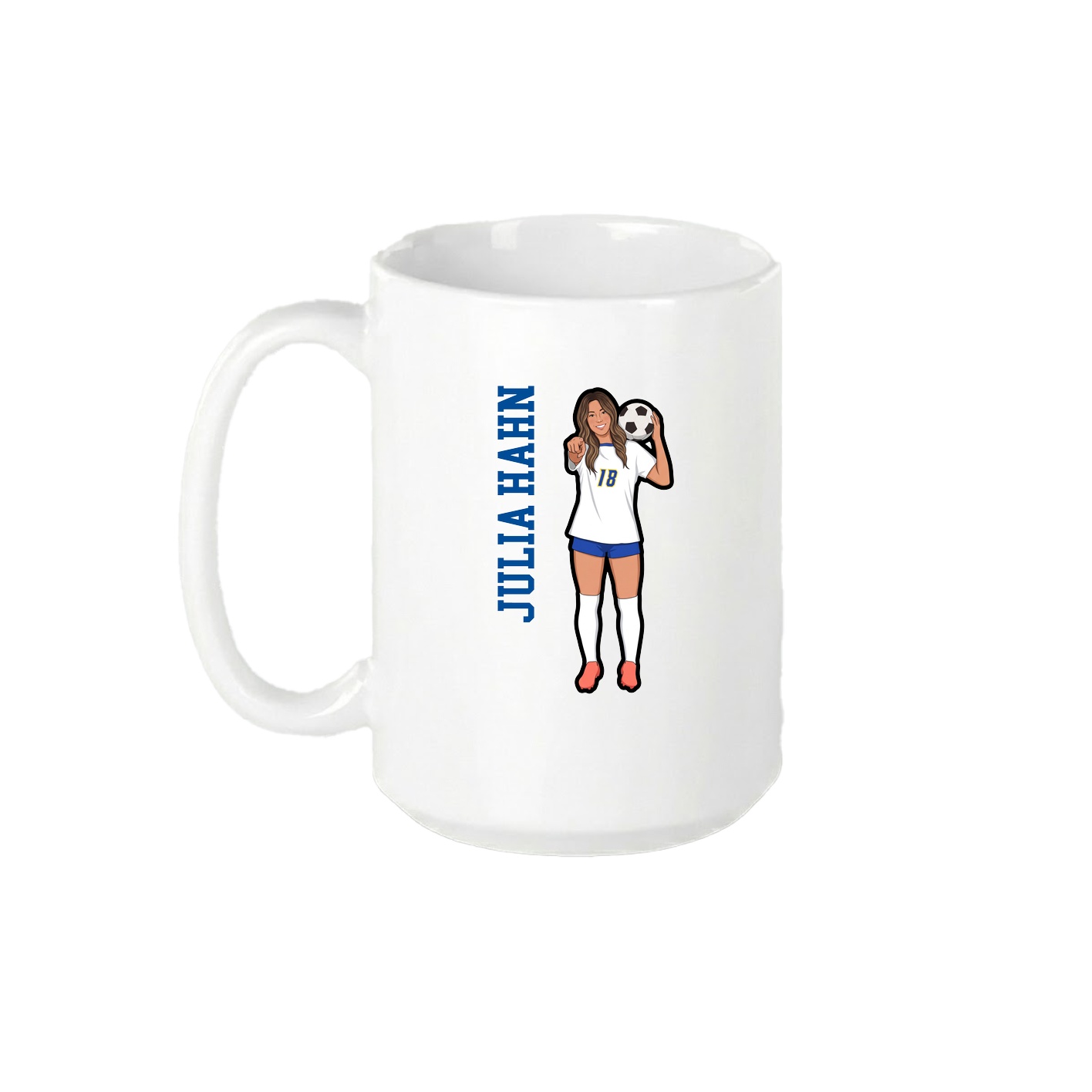 15oz Coffee Mug — Name Vertical in White