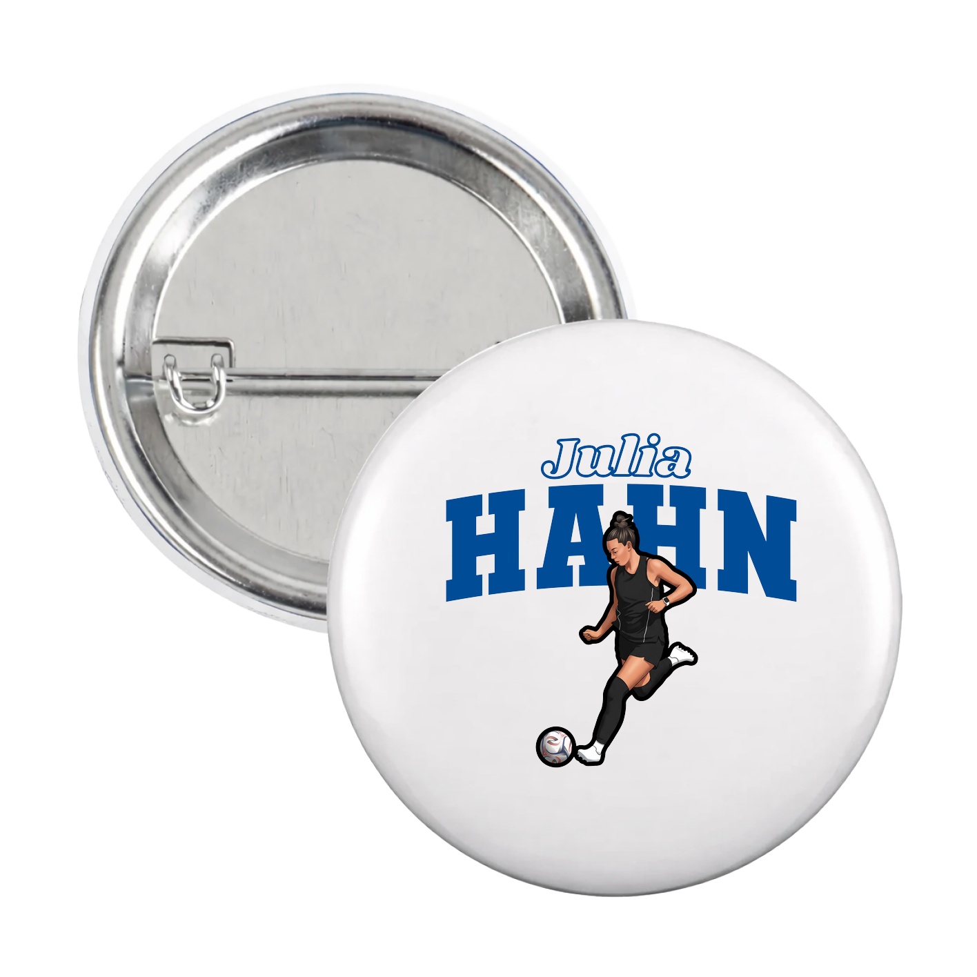 Game Day Button — Name Arch in White