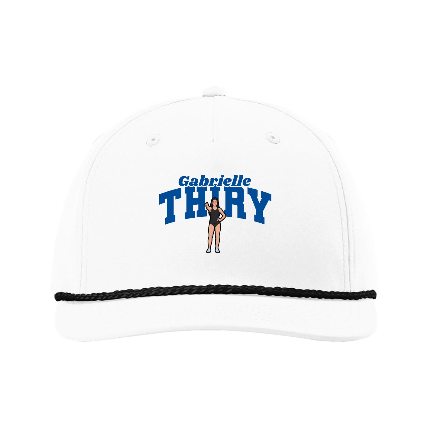 Five-Panel Classic Rope Cap — Signature Arch in White