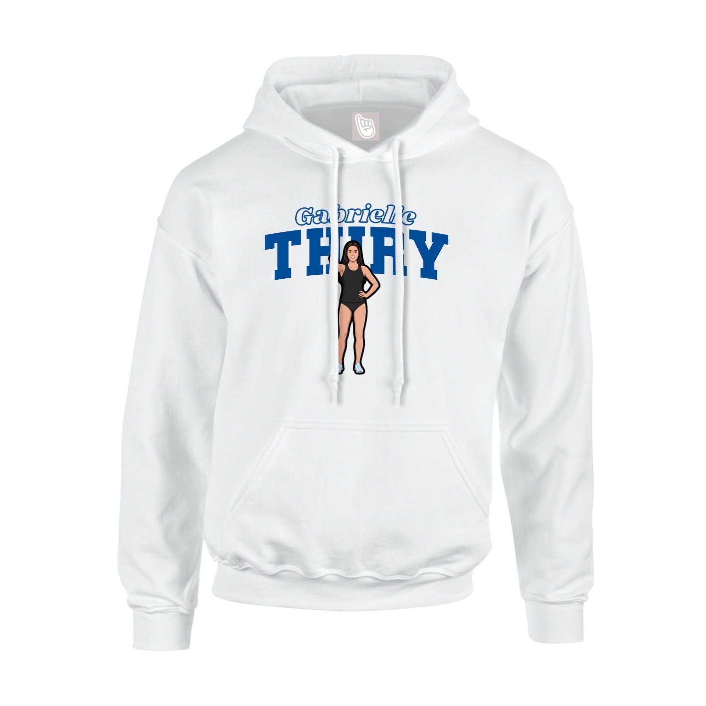 Youth Hoodie — Name Arch in White