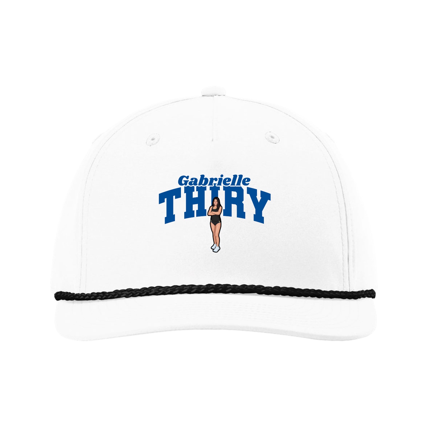 Five-Panel Classic Rope Cap — Signature Arch in White