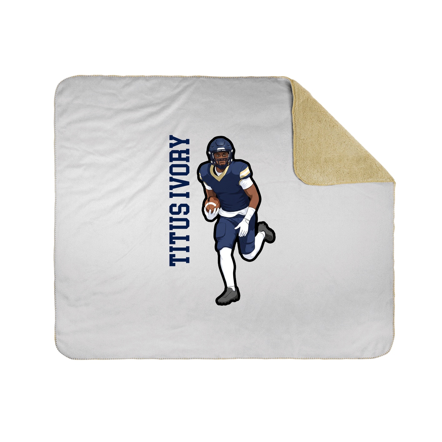 Throw Blanket — Name Vertical in White