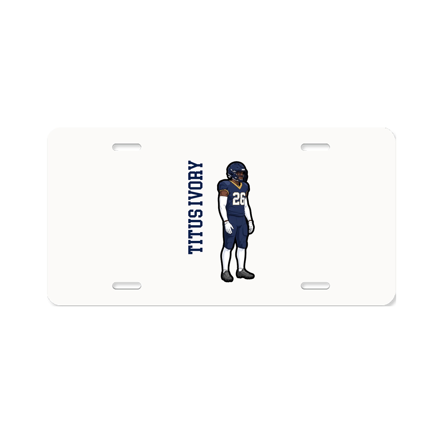 License Plate — Name Vertical in Classic