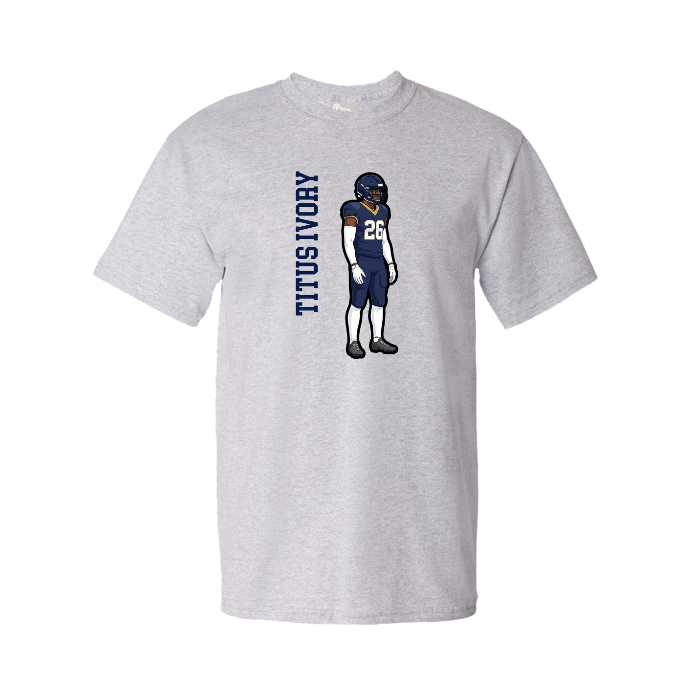 Tee — Name Vertical in Grey