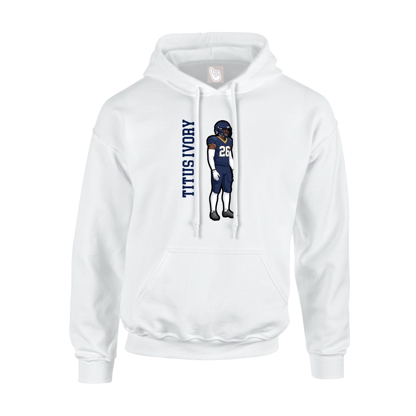 Hoodie — Name Vertical in White