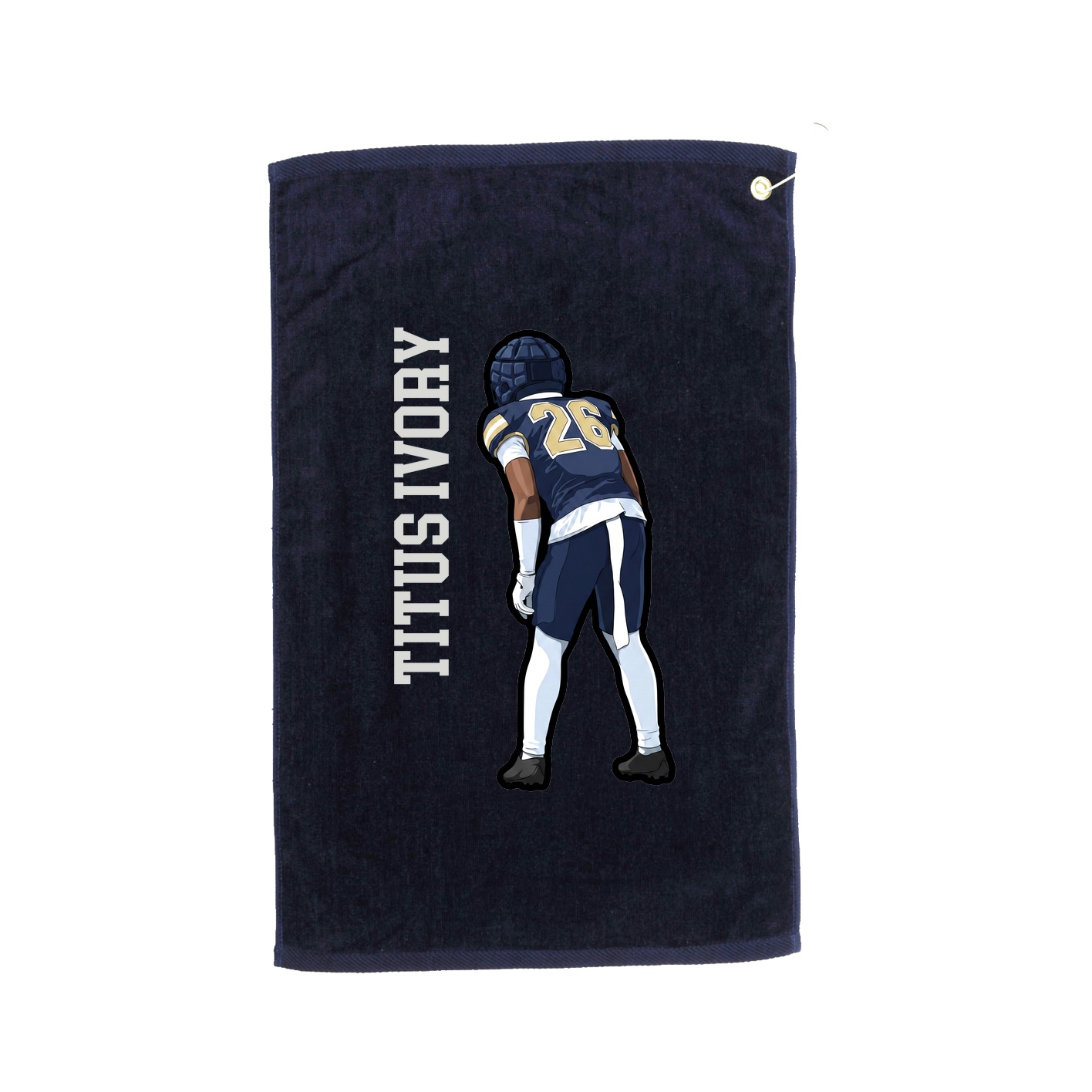 Golf Towel — Name Vertical in Navy