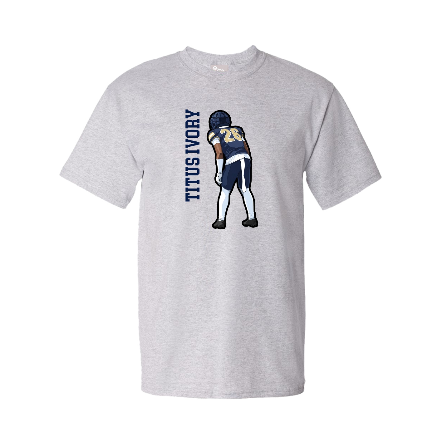 Youth Tee — Name Vertical in Grey