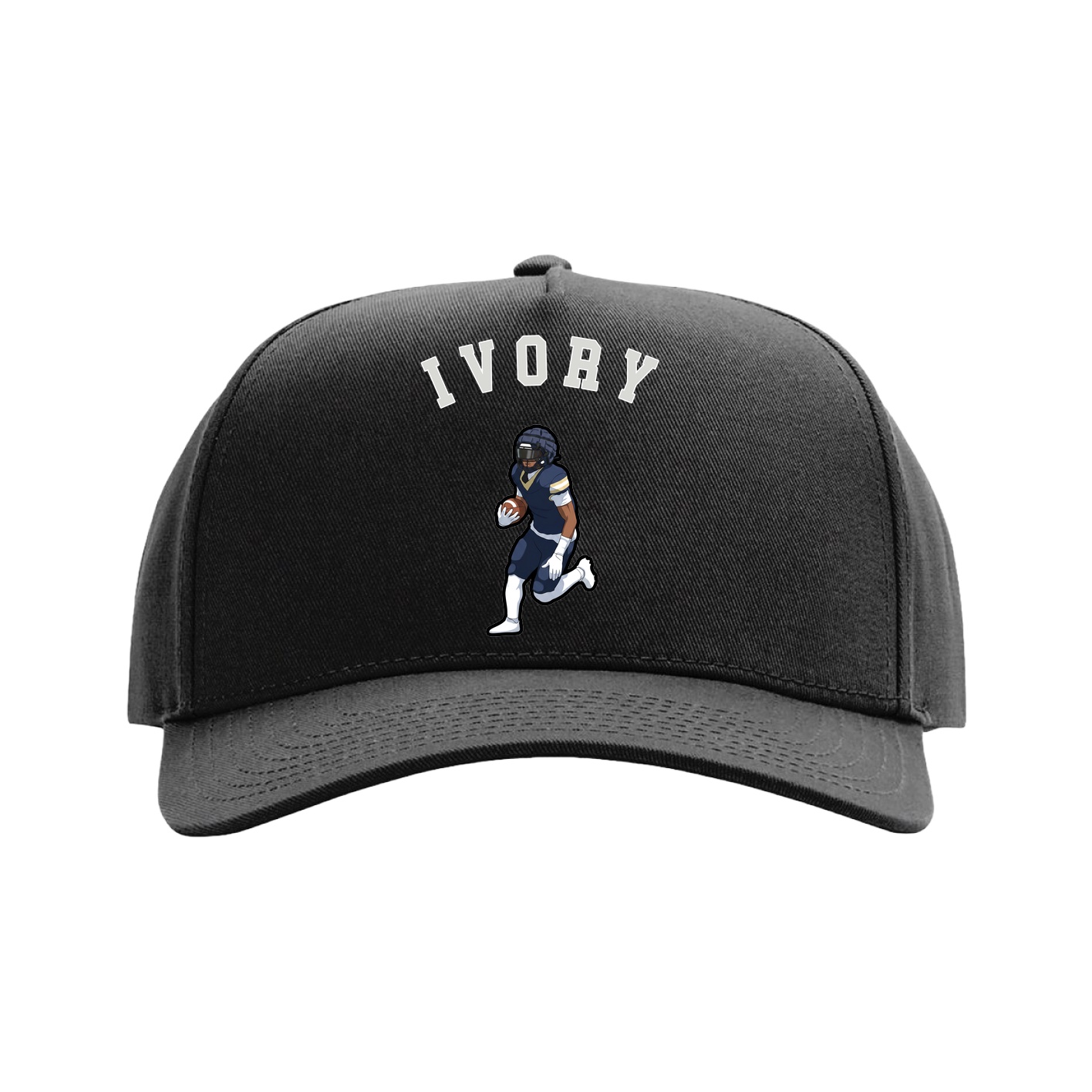 Full Fabric Five-Panel Champ Cap — Shirsey Arch in Black