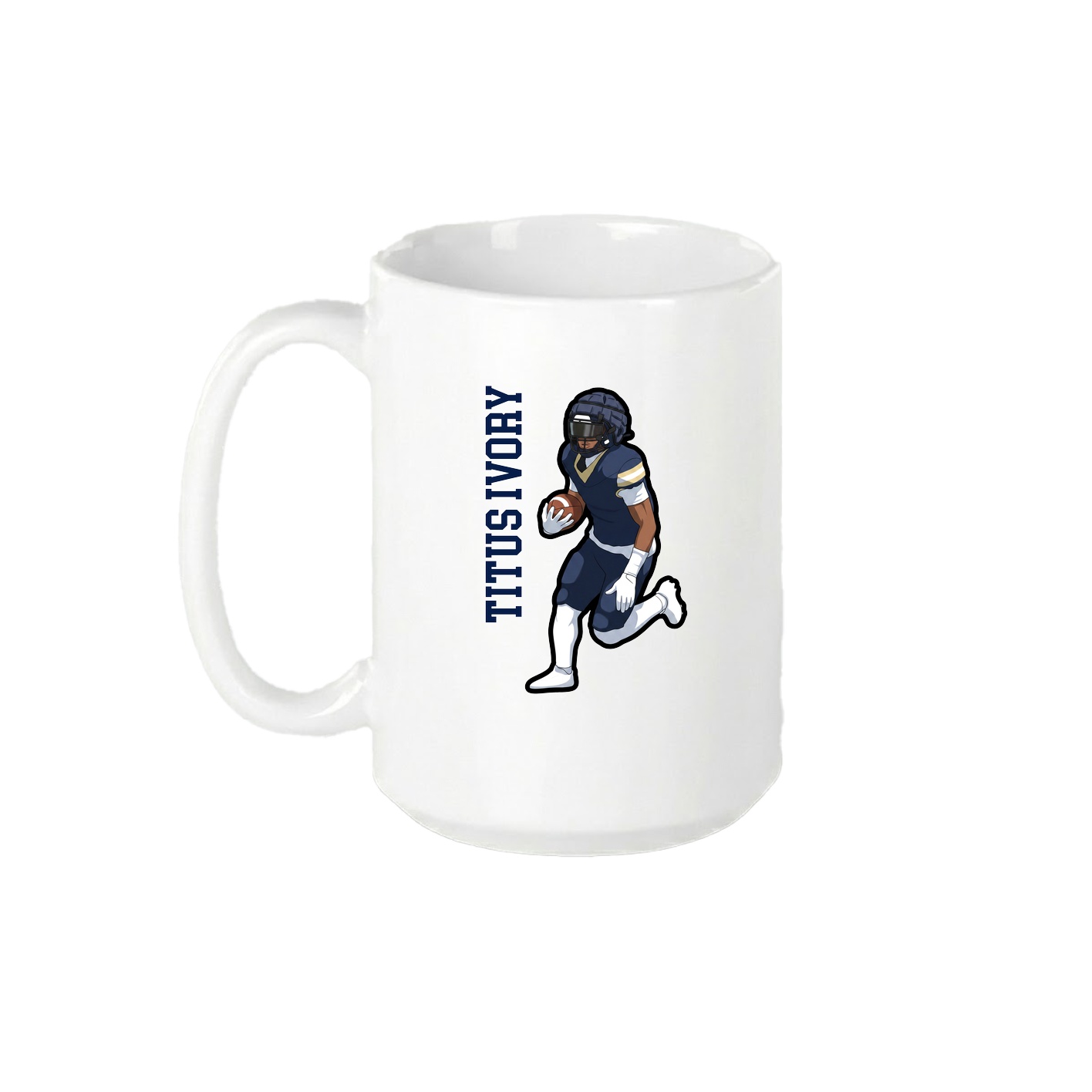 15oz Coffee Mug — Name Vertical in White
