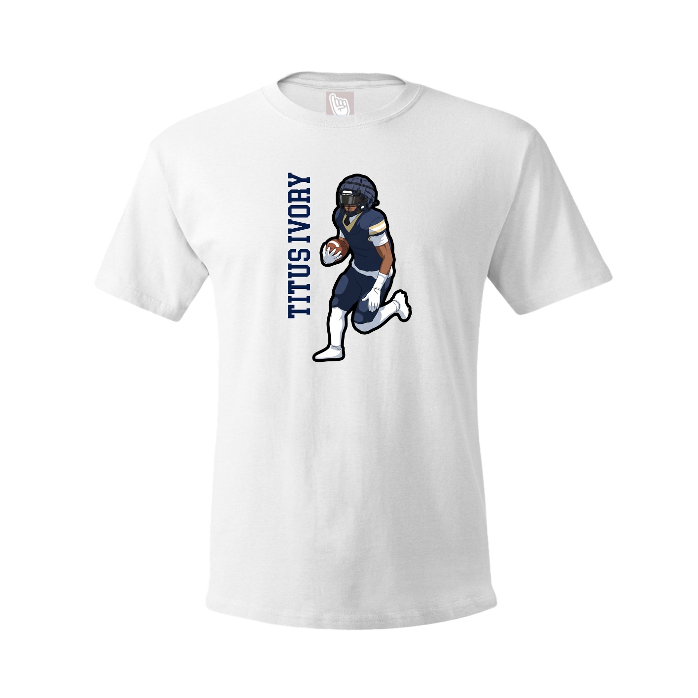 Youth Tee — Name Vertical in White
