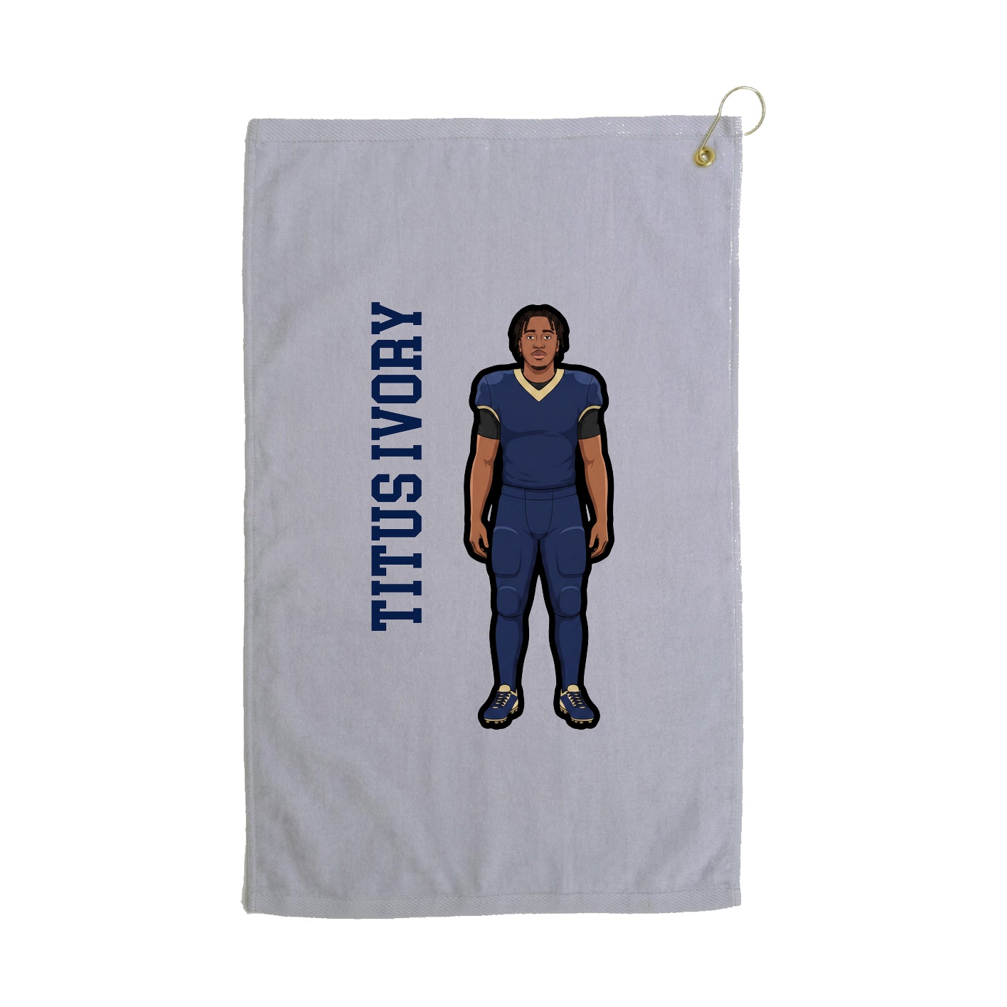 Golf Towel — Name Vertical in Grey