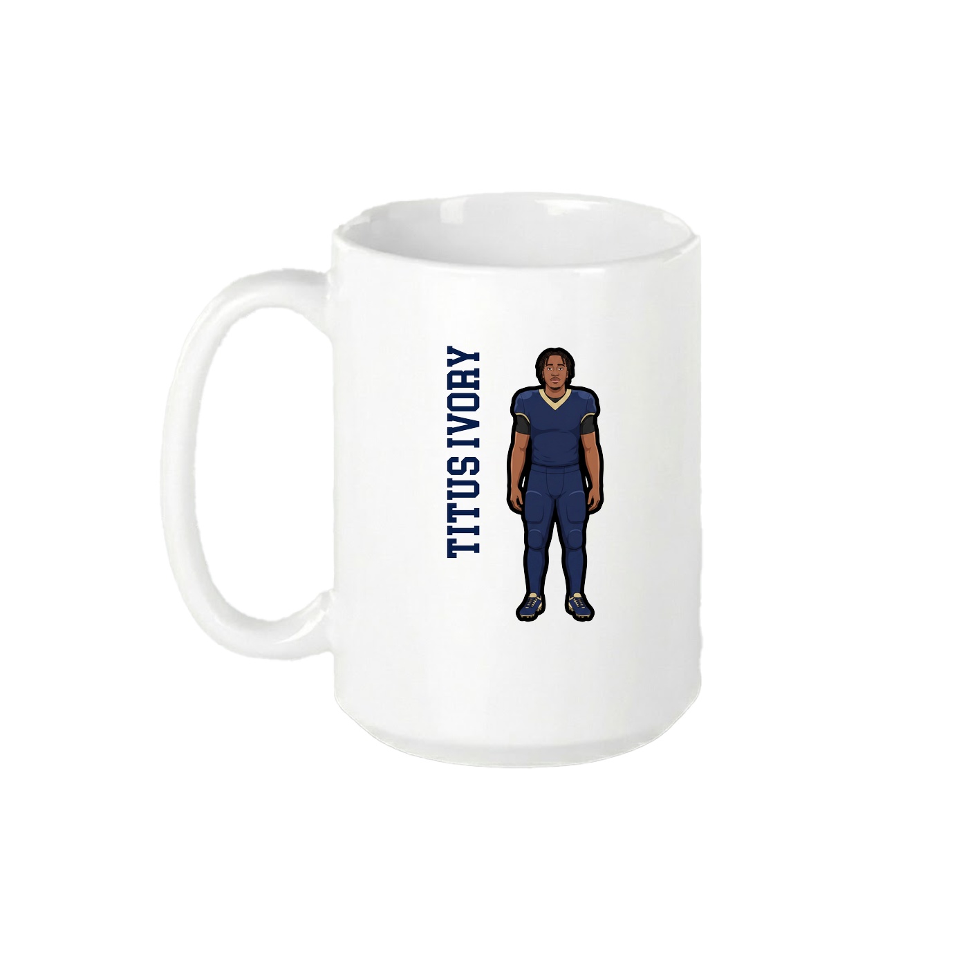 15oz Coffee Mug — Name Vertical in White