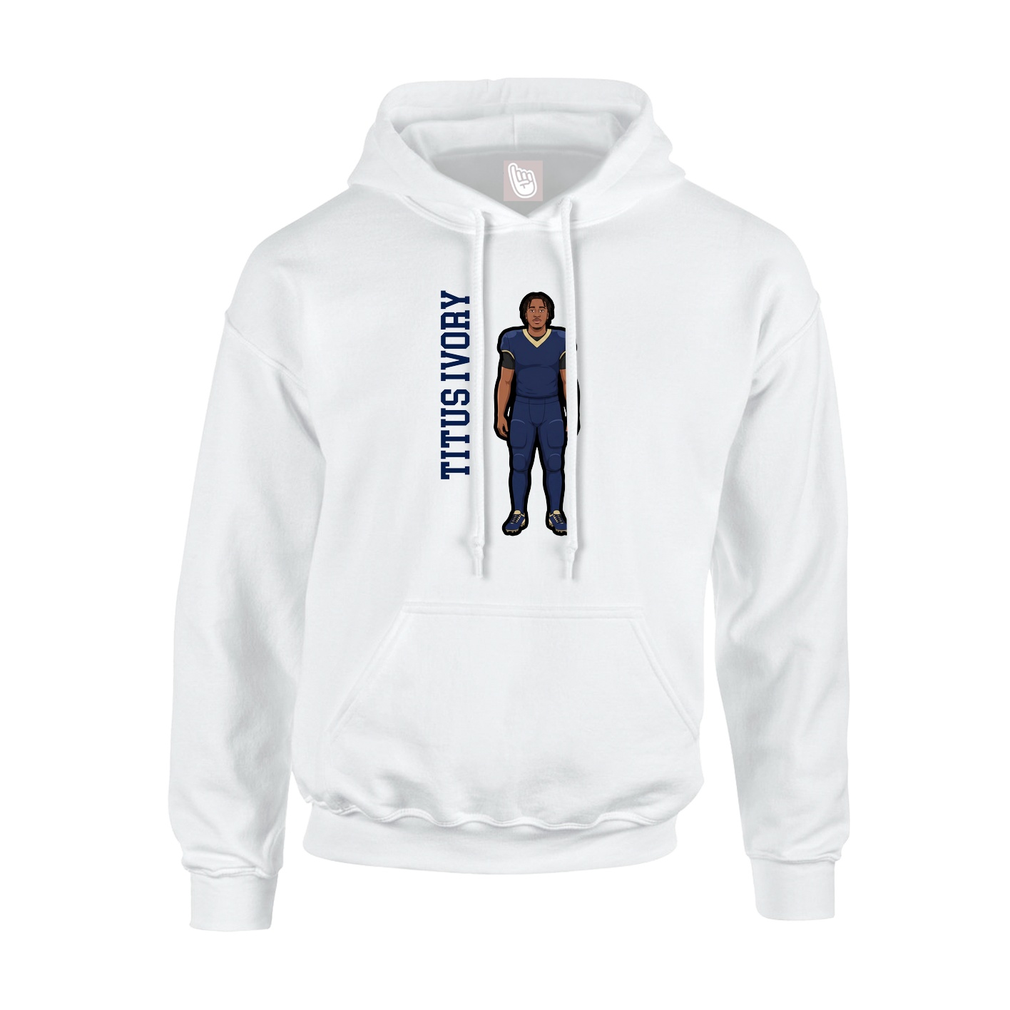 Hoodie — Name Vertical in White