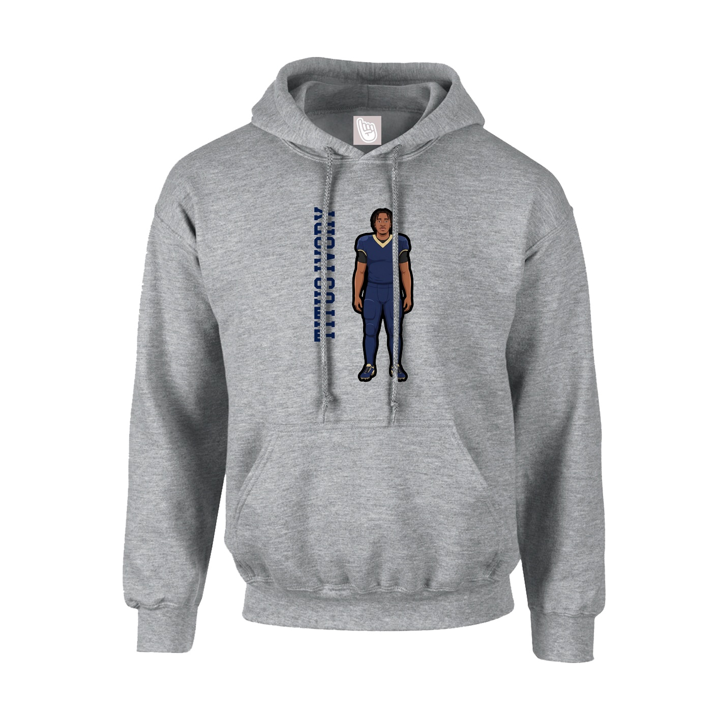 Youth Hoodie — Name Vertical in Grey