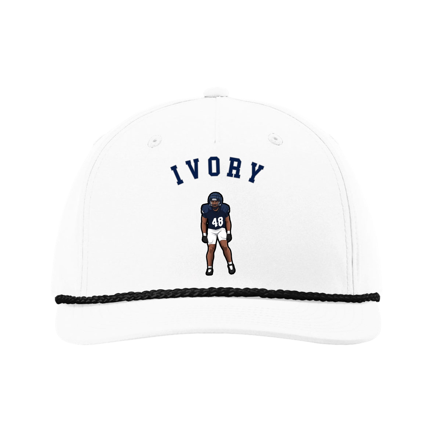 Five-Panel Classic Rope Cap — Shirsey Arch in White