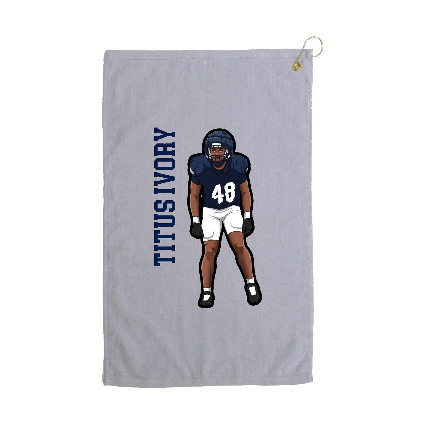 Golf Towel — Name Vertical in Grey