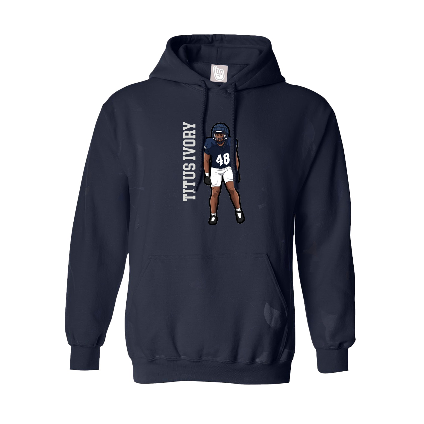 Youth Hoodie — Name Vertical in Navy