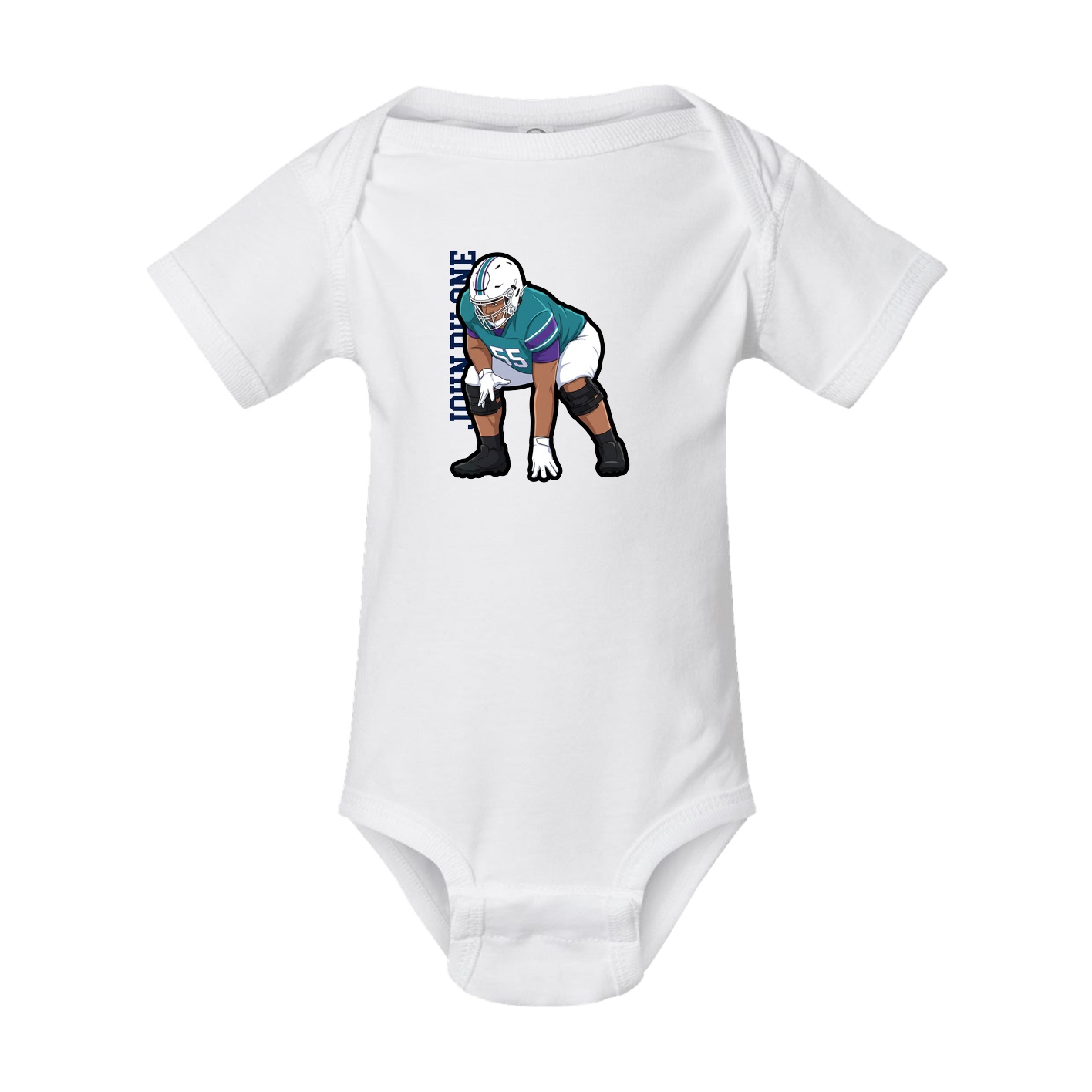 Baby Onesie — Name Vertical in White