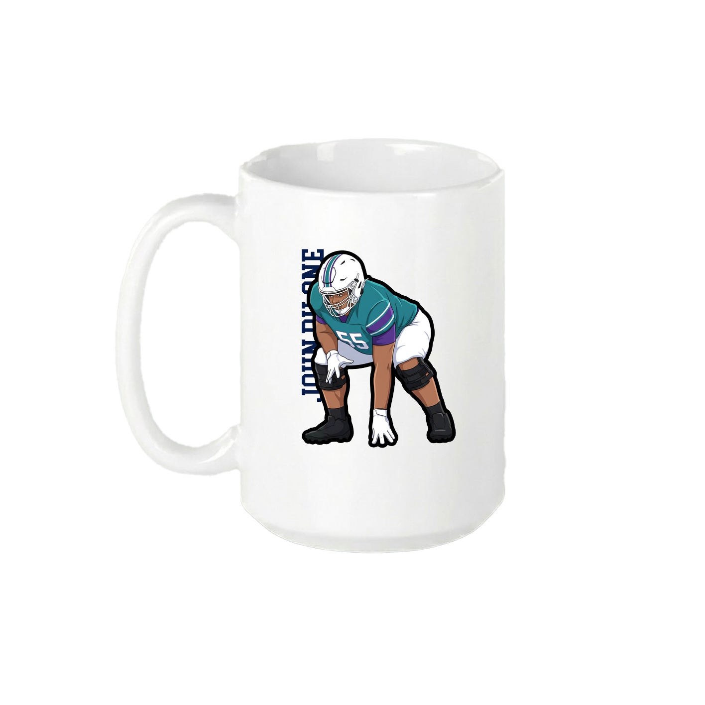 15oz Coffee Mug — Name Vertical in White