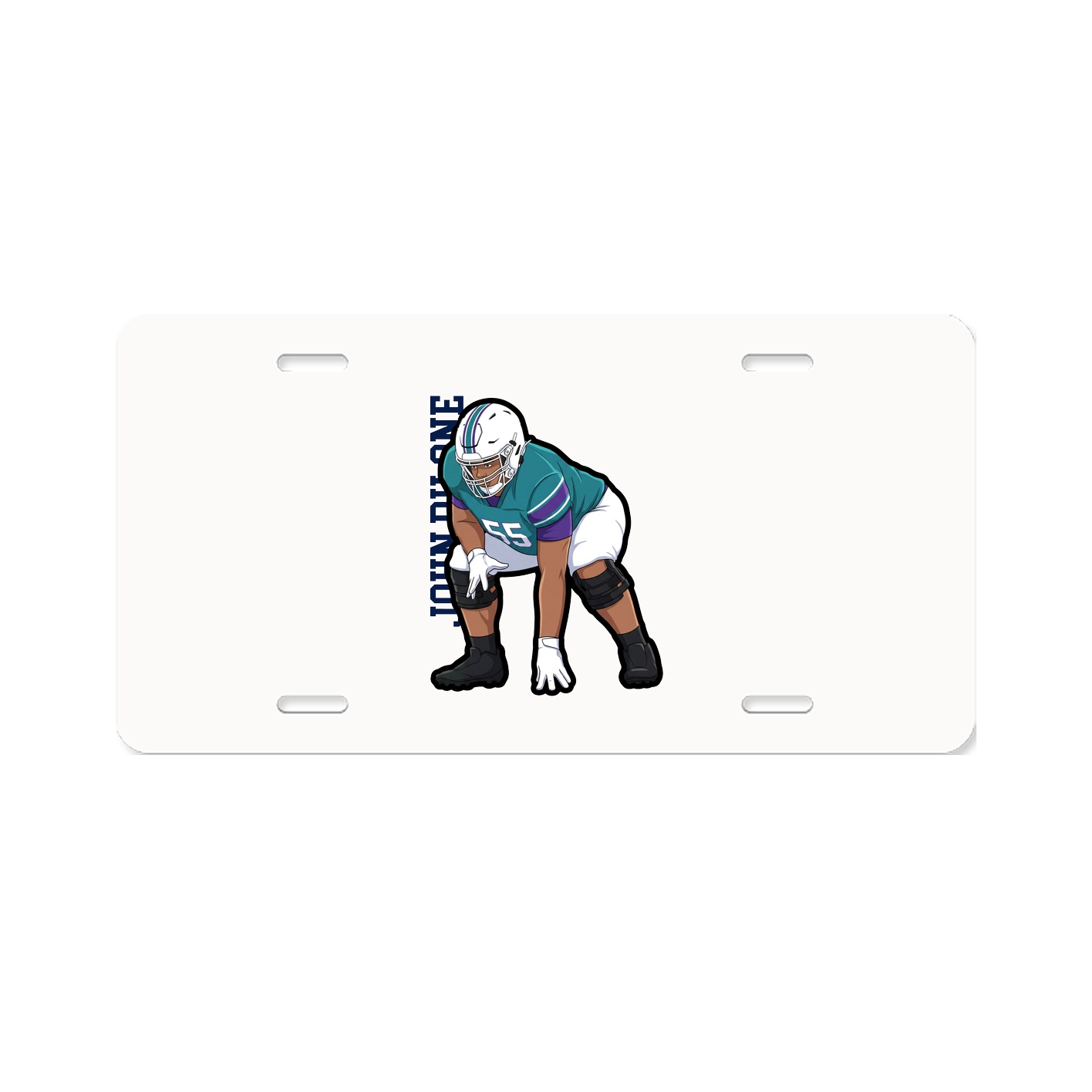 License Plate — Name Vertical in Classic