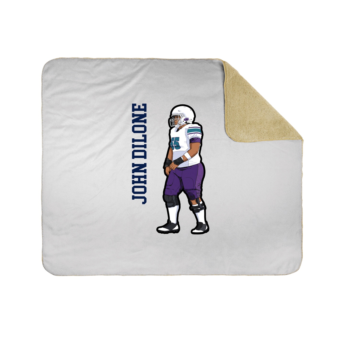 Throw Blanket — Name Vertical in White