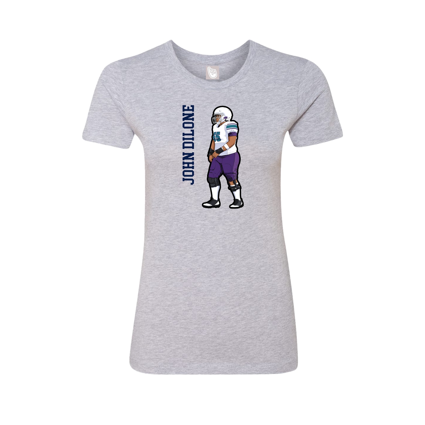Womens Tee — Name Vertical in Grey