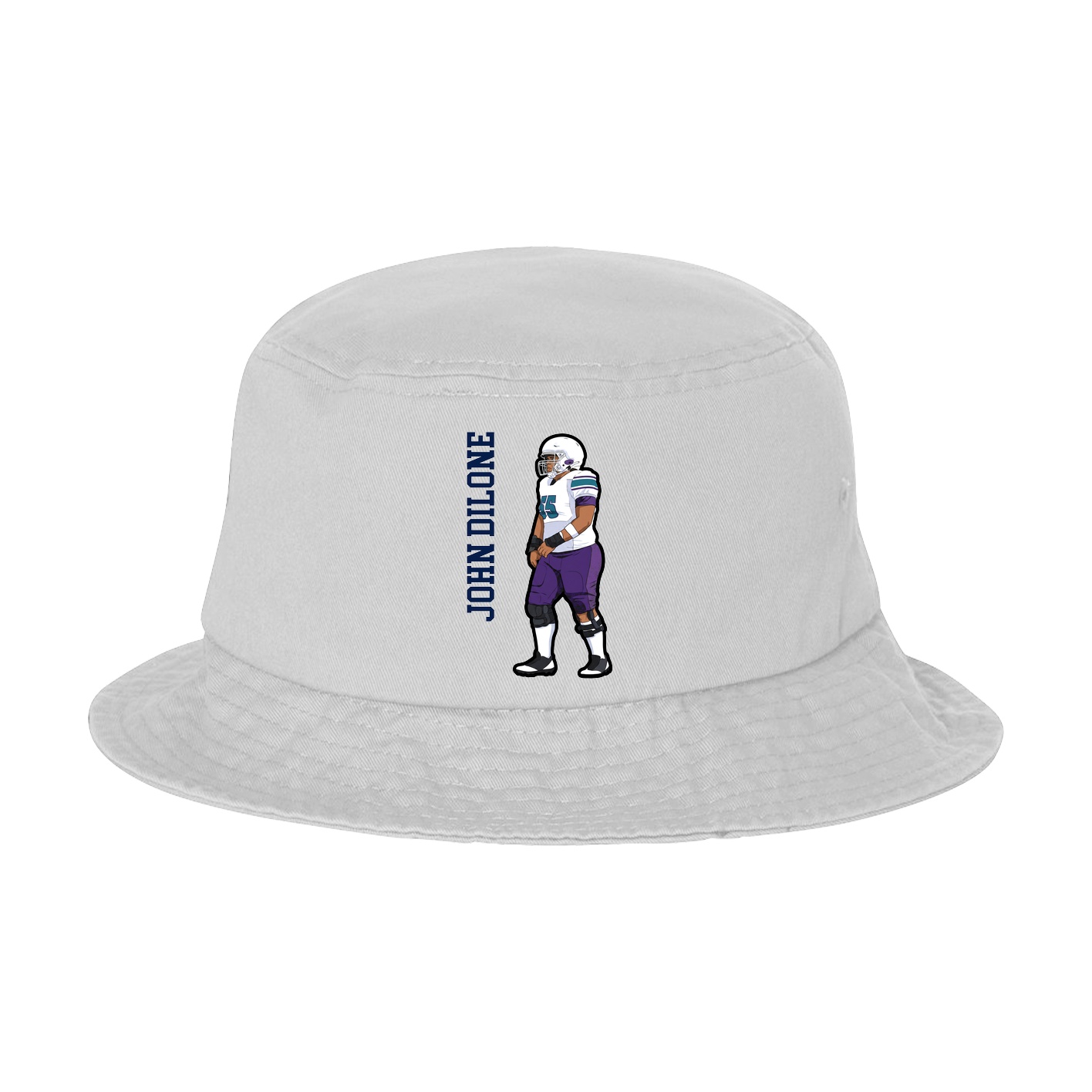 Bucket Cap — Name Vertical in White