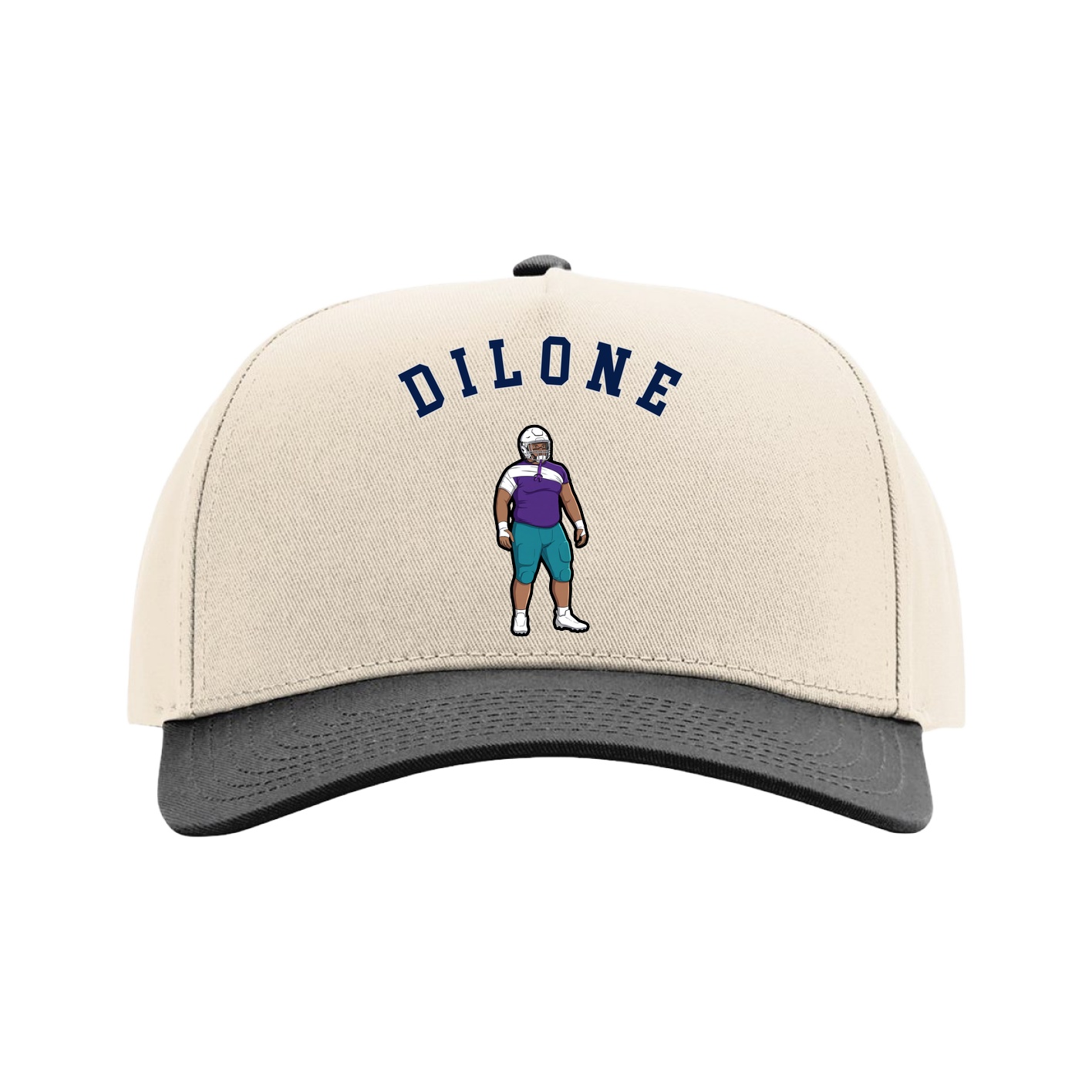 Full Fabric Five-Panel Champ Cap — Shirsey Arch in Cream/Black