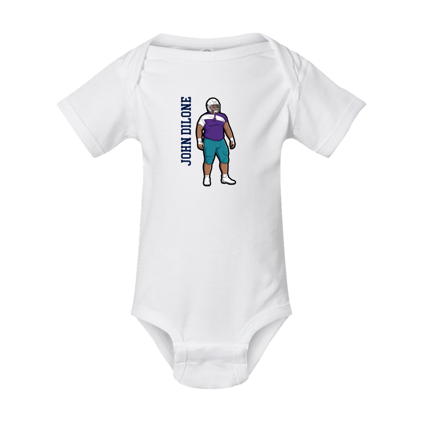 Baby Onesie — Name Vertical in White