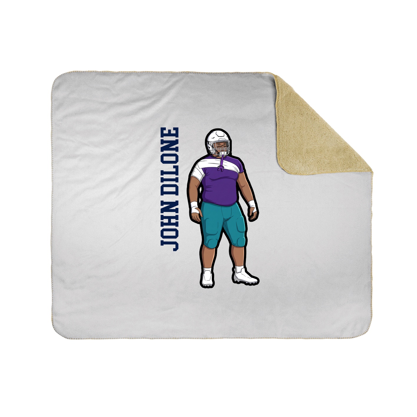 Throw Blanket — Name Vertical in White