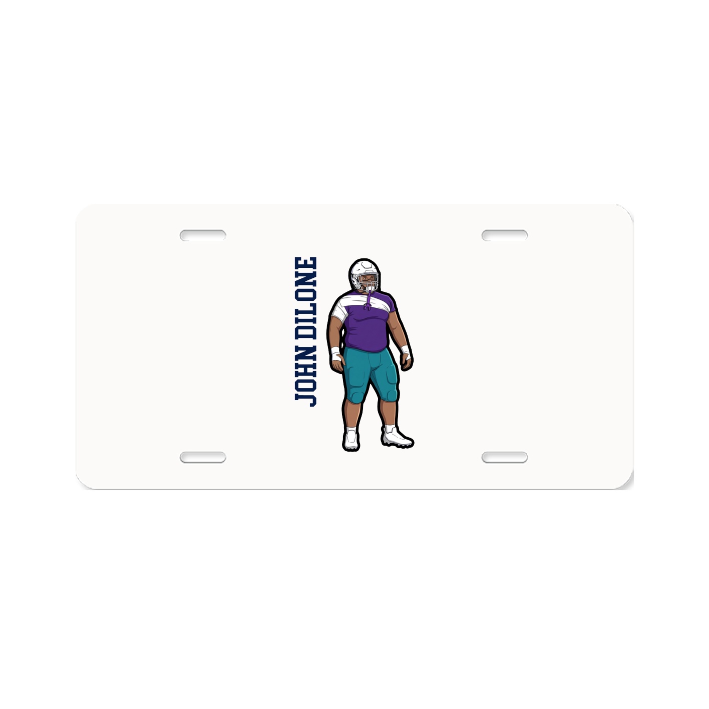 License Plate — Name Vertical in Classic