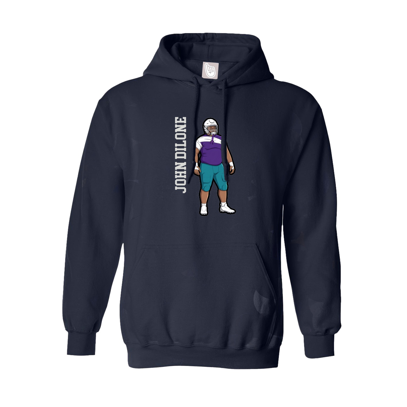 Hoodie — Name Vertical in Navy
