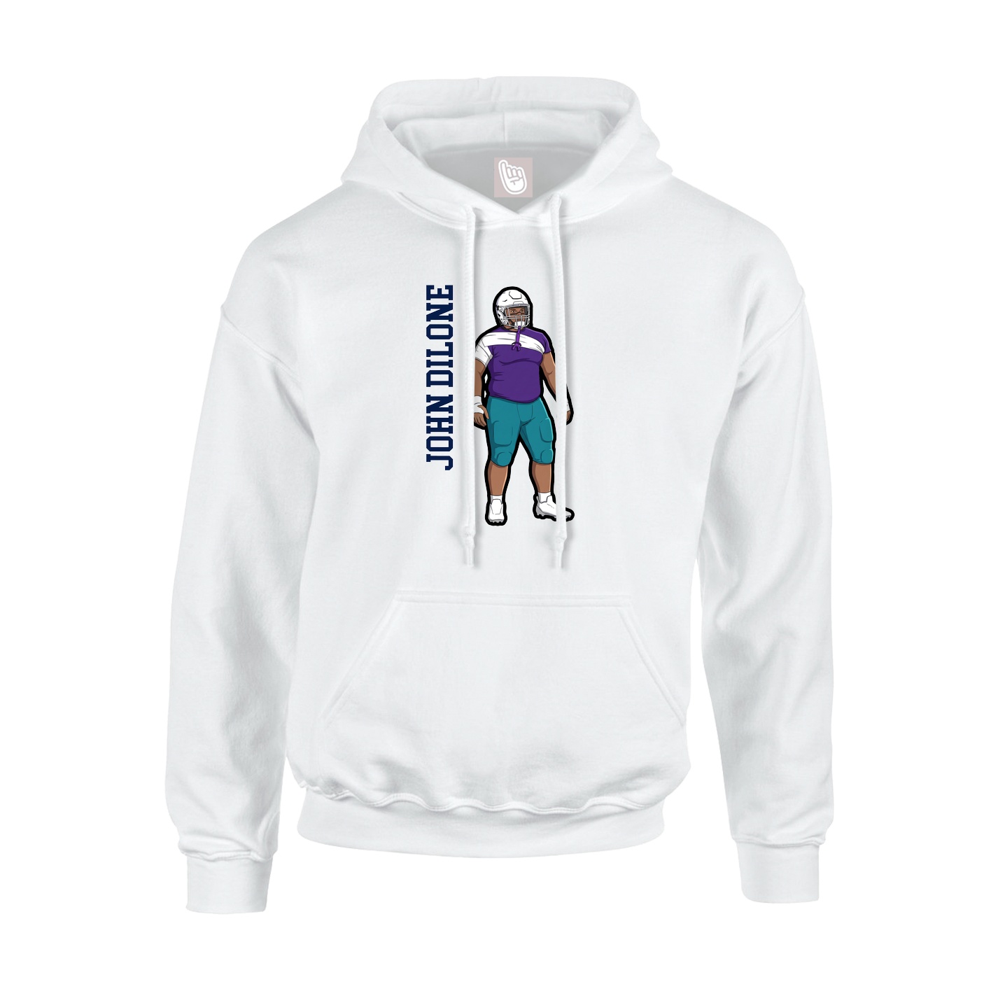 Hoodie — Name Vertical in White
