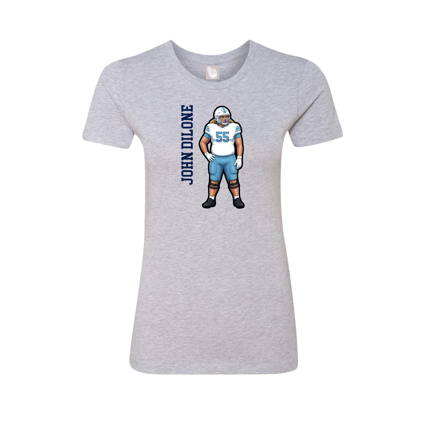 Womens Tee — Name Vertical in Grey