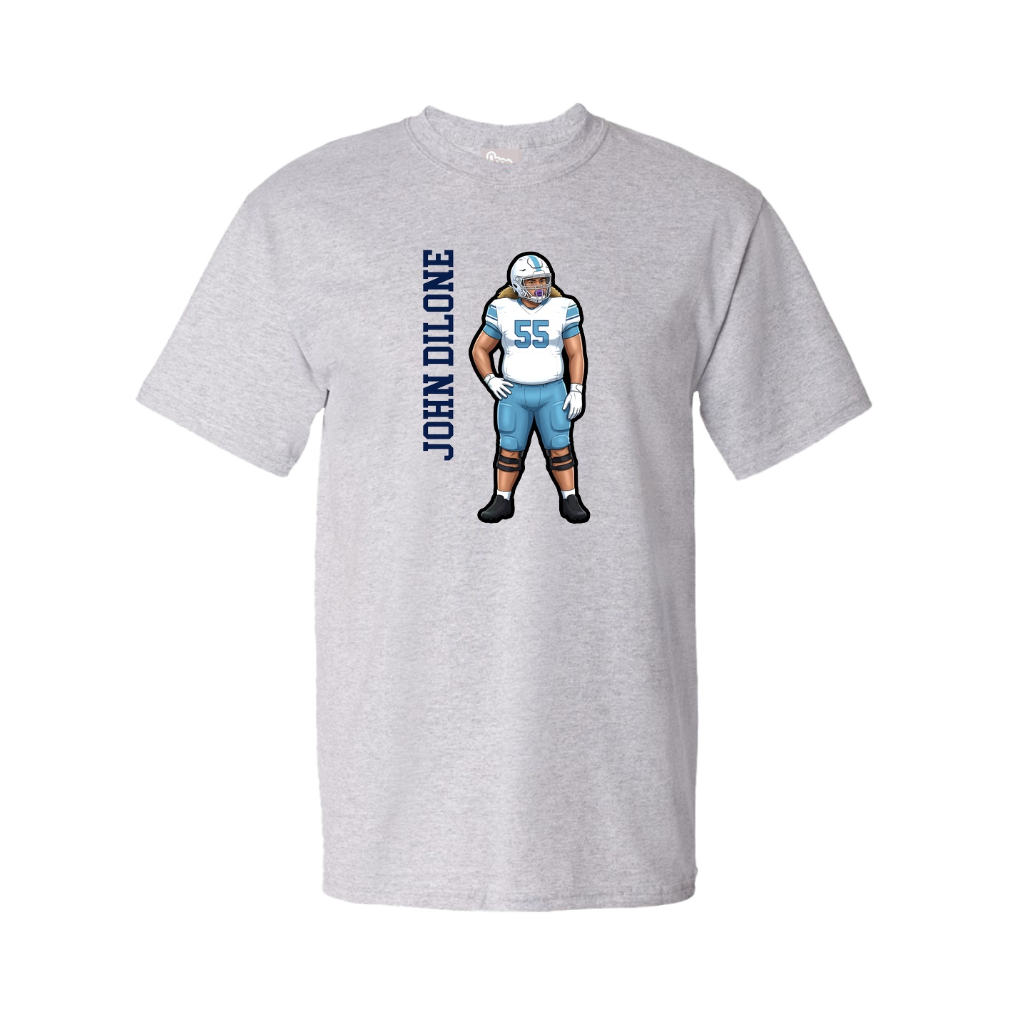 Youth Tee — Name Vertical in Grey