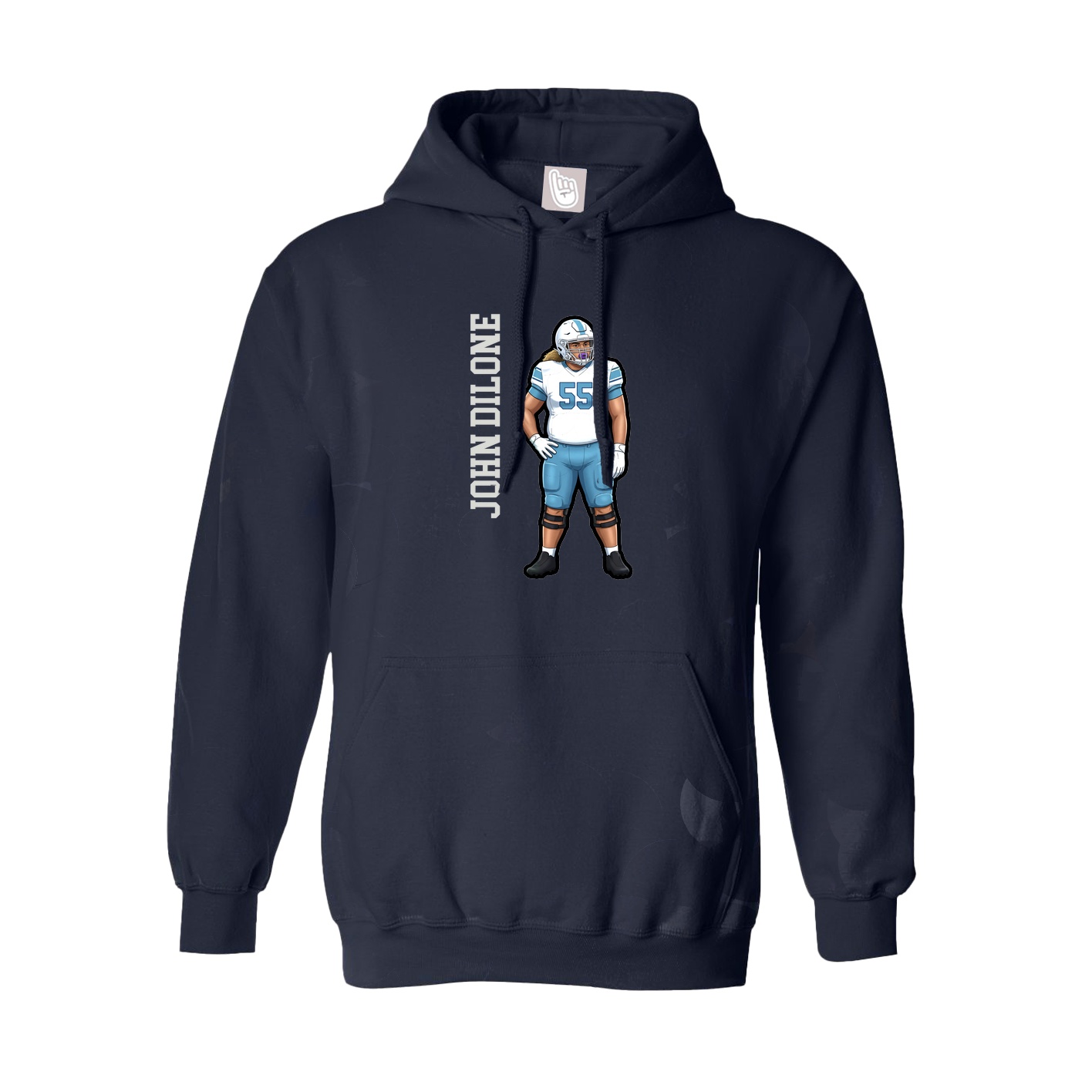 Hoodie — Name Vertical in Navy