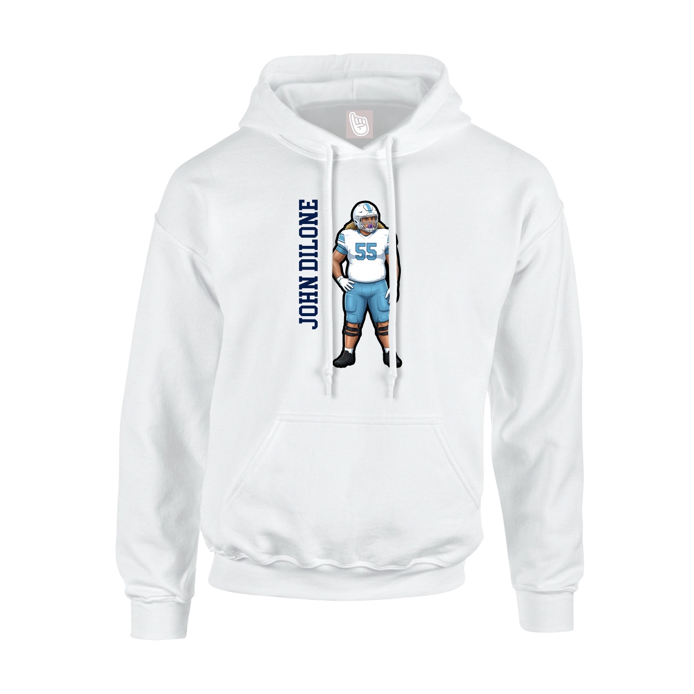 Youth Hoodie — Name Vertical in White