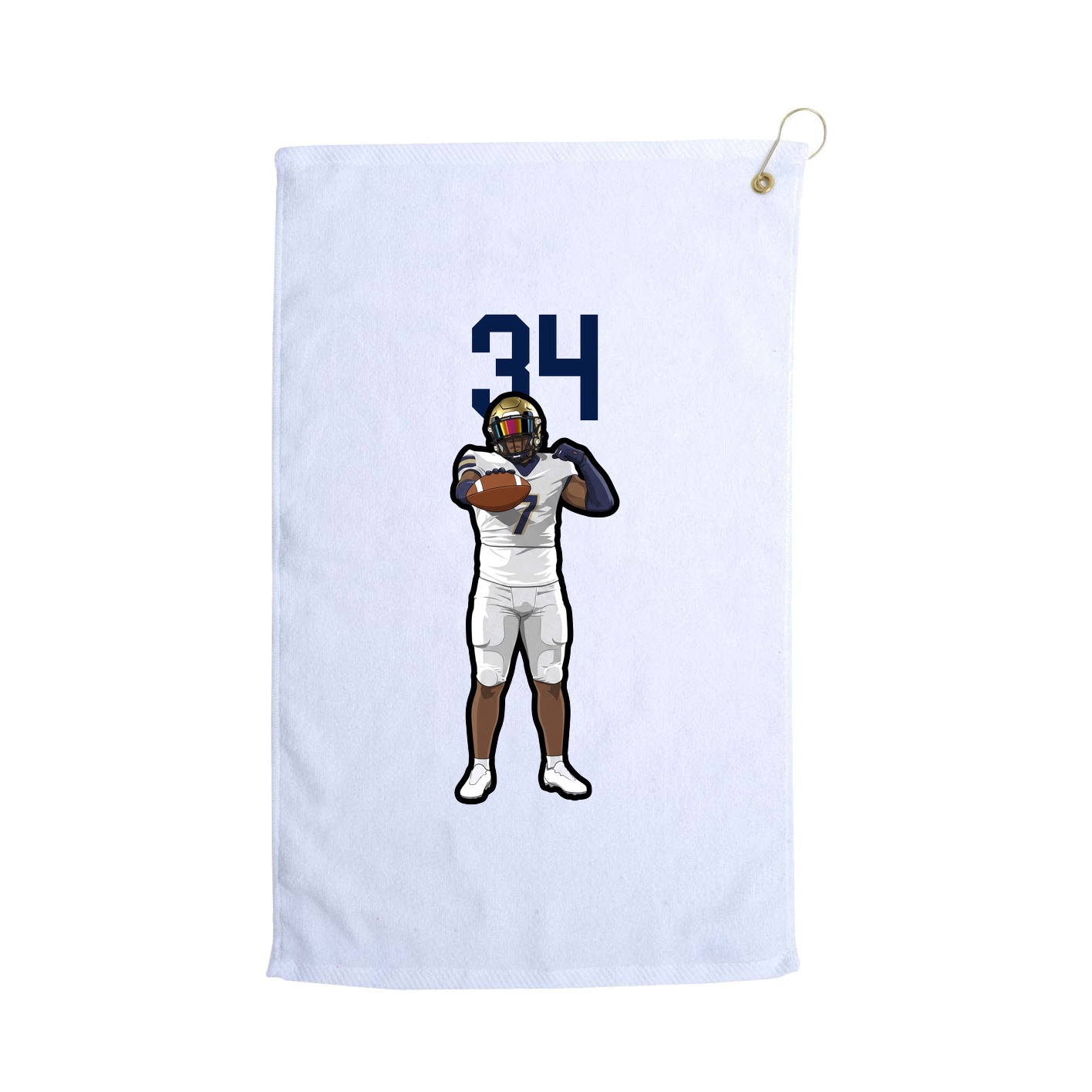 Golf Towel — Number Top in White