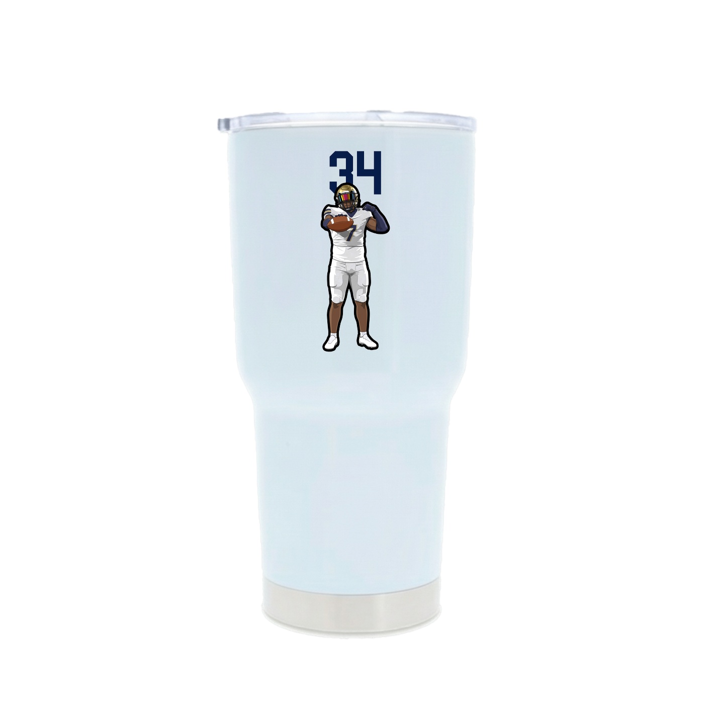 30oz Stainless Steel Tumbler — Number Top in White